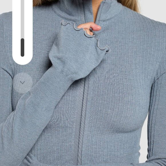 BNWT GYMSHARK 3 PCS Luxe Seamless Leggings ZIp Up Jacket & Sports Bra XS S - Picture 2 of 16